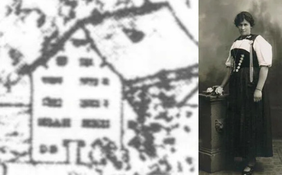 Le Landvogthaus en 1640/Babette Blumer en 1880
